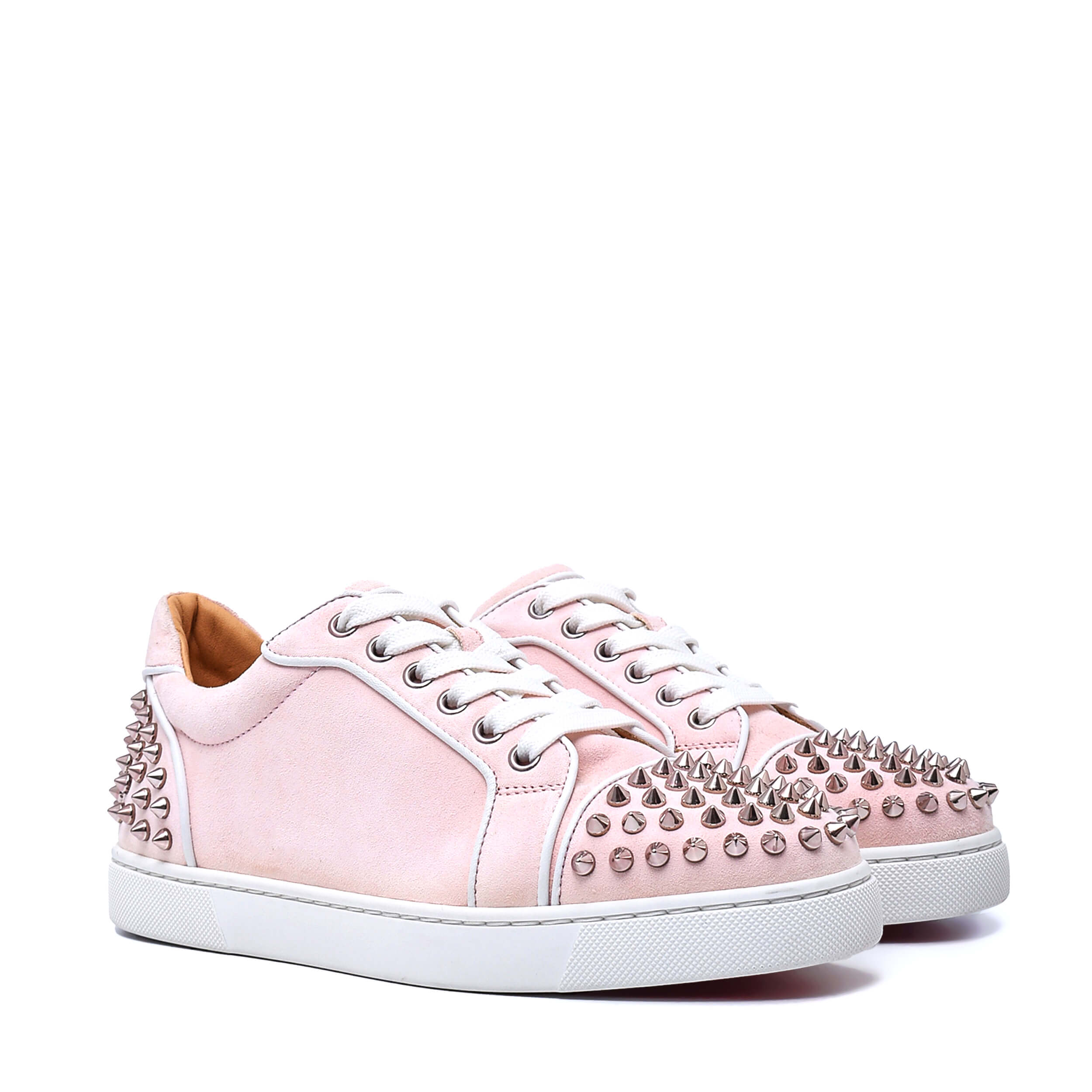 Christian Louboutin - Pink Suede Skateboard Sneakers / 38